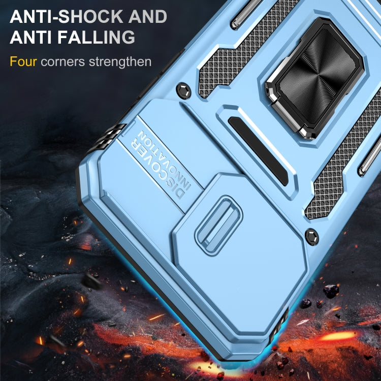 For iPhone 16 Pro Armor PC + TPU Camera Shield Phone Case(Light Blue) - iPhone 16 Pro Cases by PMC Jewellery | Online Shopping South Africa | PMC Jewellery | Buy Now Pay Later Mobicred