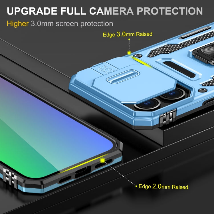 For iPhone 16 Pro Armor PC + TPU Camera Shield Phone Case(Light Blue) - iPhone 16 Pro Cases by PMC Jewellery | Online Shopping South Africa | PMC Jewellery | Buy Now Pay Later Mobicred