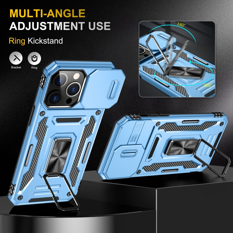For iPhone 16 Pro Armor PC + TPU Camera Shield Phone Case(Light Blue) - iPhone 16 Pro Cases by PMC TechLife | Online Shopping South Africa | PMC TechLife | Buy Now Pay Later Mobicred