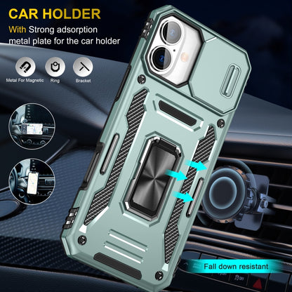 For iPhone 16 Armor PC + TPU Camera Shield Phone Case(Alpine Green) - iPhone 16 Cases by PMC Jewellery | Online Shopping South Africa | PMC Jewellery | Buy Now Pay Later Mobicred