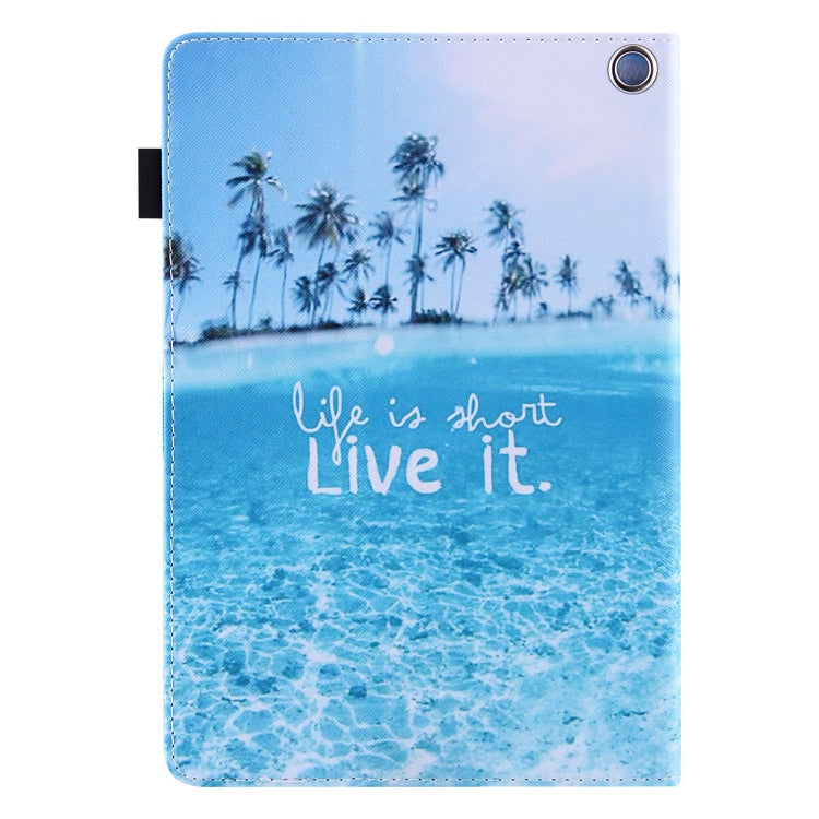 For Amazon Fire Max 11 2023 Colored Drawing Smart Leather Tablet Case(Beach) - Amazon by PMC TechLife | Online Shopping South Africa | PMC TechLife | Buy Now Pay Later Mobicred