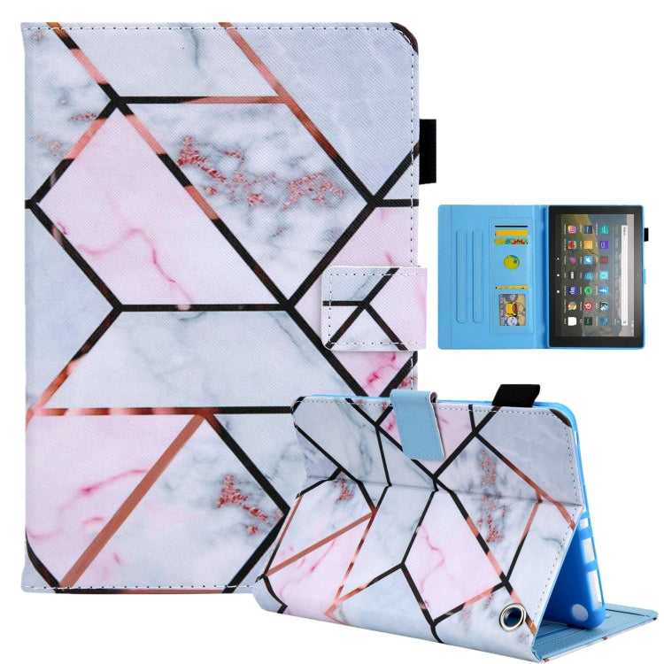 For Amazon Fire Max 11 2023 Colored Drawing Leather Smart Tablet Case(Grid) - Amazon by PMC TechLife | Online Shopping South Africa | PMC TechLife | Buy Now Pay Later Mobicred