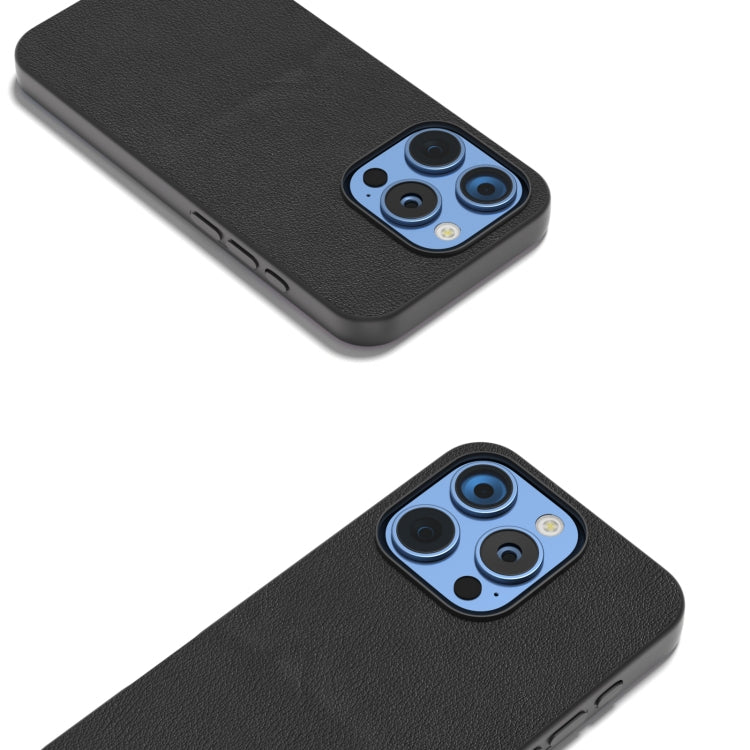 For iPhone 16 Pro Max ABEEL Genuine Leather Wave Black Edge Phone Case(Black) - iPhone 16 Pro Max Cases by PMC TechLife | Online Shopping South Africa | PMC TechLife | Buy Now Pay Later Mobicred