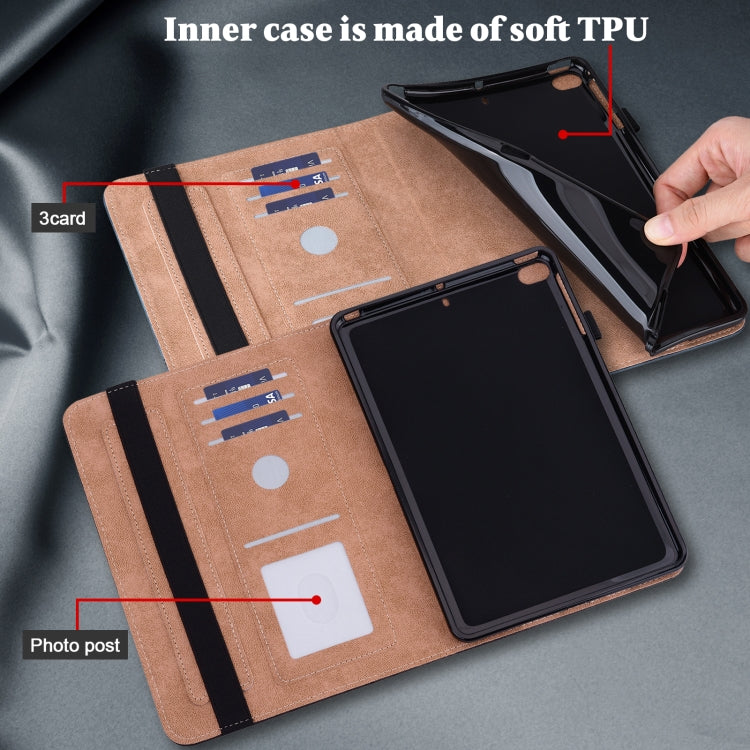 For Amazon Fire Max 11 Embossed Striped Leather Tablet Case(Blue) - Amazon by PMC TechLife | Online Shopping South Africa | PMC TechLife | Buy Now Pay Later Mobicred