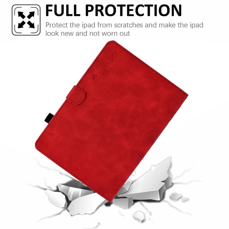 For Amazon Fire Max 11 2023 Embossed Smile Flip Smart Leather Tablet Case(Red) - Amazon by PMC TechLife | Online Shopping South Africa | PMC TechLife | Buy Now Pay Later Mobicred