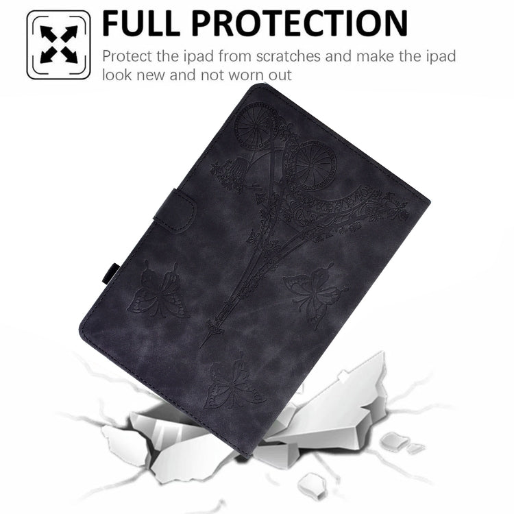 For Amazon Fire Max 11 2023 Embossed Tower Flip Smart Leather Tablet Case(Black) - Amazon by PMC TechLife | Online Shopping South Africa | PMC TechLife | Buy Now Pay Later Mobicred