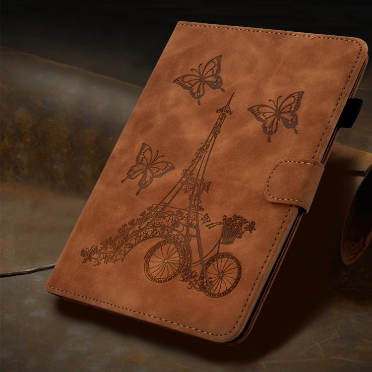 For Amazon Fire Max 11 2023 Embossed Tower Flip Smart Leather Tablet Case(Brown) - Amazon by PMC TechLife | Online Shopping South Africa | PMC TechLife | Buy Now Pay Later Mobicred