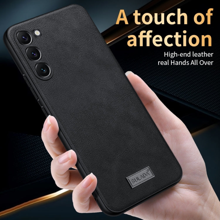 For Samsung Galaxy S23 Ultra 5G SULADA Shockproof TPU Hybrid Handmade Leather Phone Case(Red) - Galaxy S23 Ultra 5G Cases by SULADA | Online Shopping South Africa | PMC TechLife | Buy Now Pay Later Mobicred