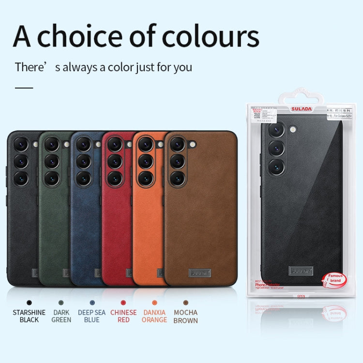 For Samsung Galaxy S23 Ultra 5G SULADA Shockproof TPU Hybrid Handmade Leather Phone Case(Red) - Galaxy S23 Ultra 5G Cases by SULADA | Online Shopping South Africa | PMC TechLife | Buy Now Pay Later Mobicred