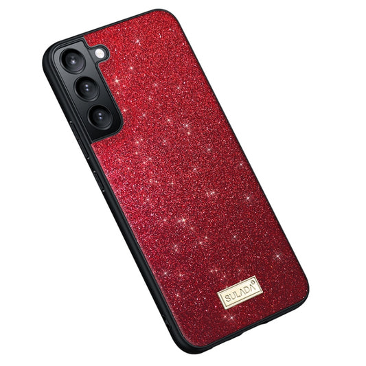 For Samsung Galaxy S24+ 5G SULADA Glittery TPU Hybrid Handmade Leather Phone Case(Red) - Galaxy S24+ 5G Cases by SULADA | Online Shopping South Africa | PMC Jewellery | Buy Now Pay Later Mobicred