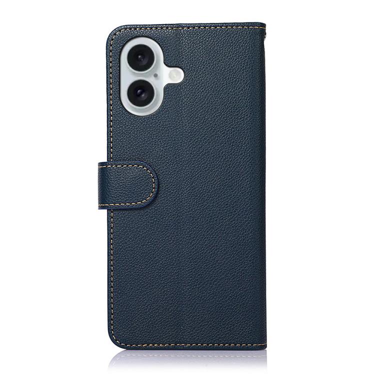 For iPhone 17 KHAZNEH Litchi Texture Leather RFID Phone Case(Blue) - free shipping - PMc TechLife - Order now!