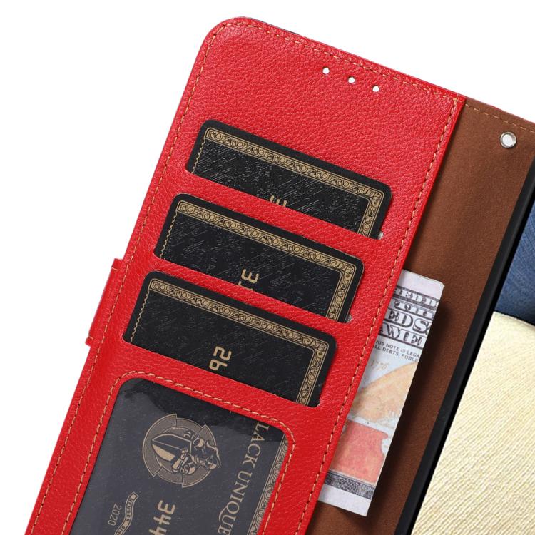 For iPhone 17 Pro KHAZNEH Litchi Texture Leather RFID Phone Case(Red) - free shipping - PMc TechLife - Order now!