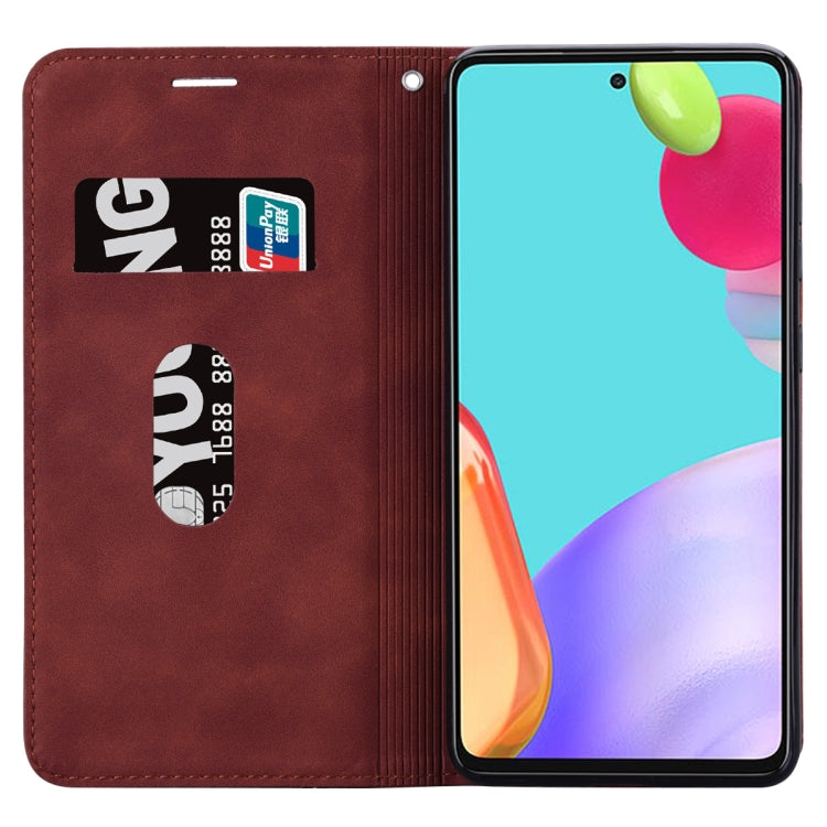 For Xiaomi Redmi Note 12 5G Global/Poco X5 Frosted Business Magnetic Horizontal Flip PU Phone Case(Brown) - Xiaomi Cases by PMC Jewellery | Online Shopping South Africa | PMC Jewellery | Buy Now Pay Later Mobicred