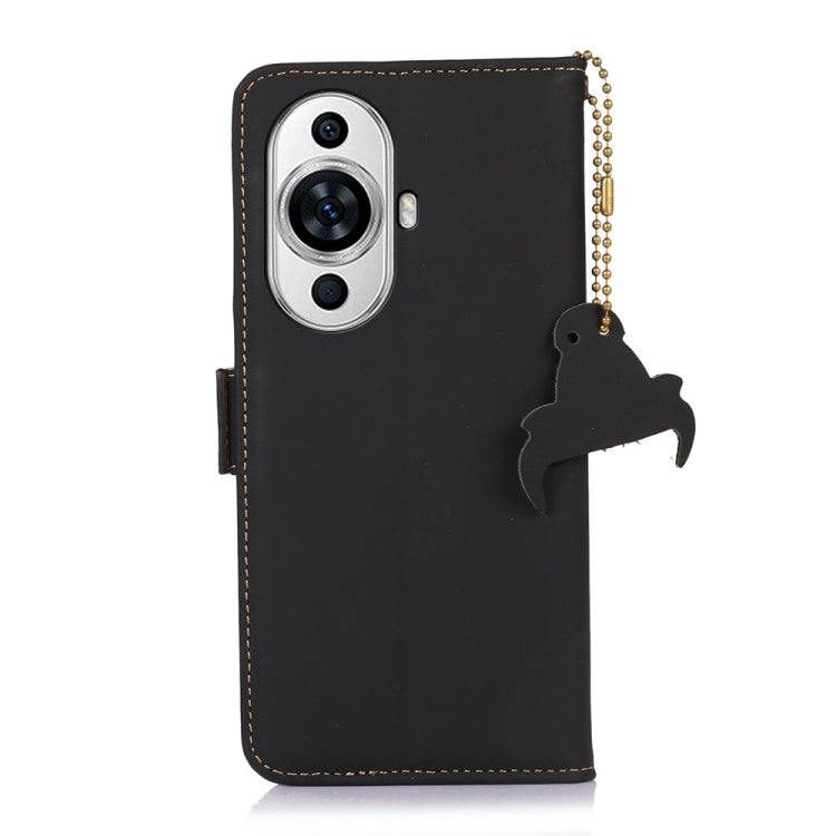 For Huawei Nova 11 Pro / Nova 11 Ultra Genuine Leather Magnetic RFID Leather Phone Case(Black) - Huawei Cases by PMC TechLife | Online Shopping South Africa | PMC TechLife | Buy Now Pay Later Mobicred