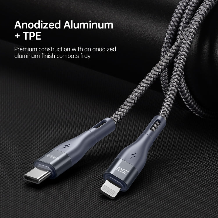 DUZZONA A1 PD 20W Type-C to 8 Pin Fast Charging Data Cable, Length:2m(Grey) - 2 in 1 Cable by DUZZONA | Online Shopping South Africa | PMC Jewellery | Buy Now Pay Later Mobicred