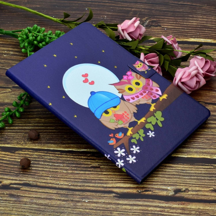 For Amazon Fire Max 11 2023 Colored Drawing Smart Leather Tablet Case(Couple Owls) - Amazon by PMC TechLife | Online Shopping South Africa | PMC TechLife | Buy Now Pay Later Mobicred