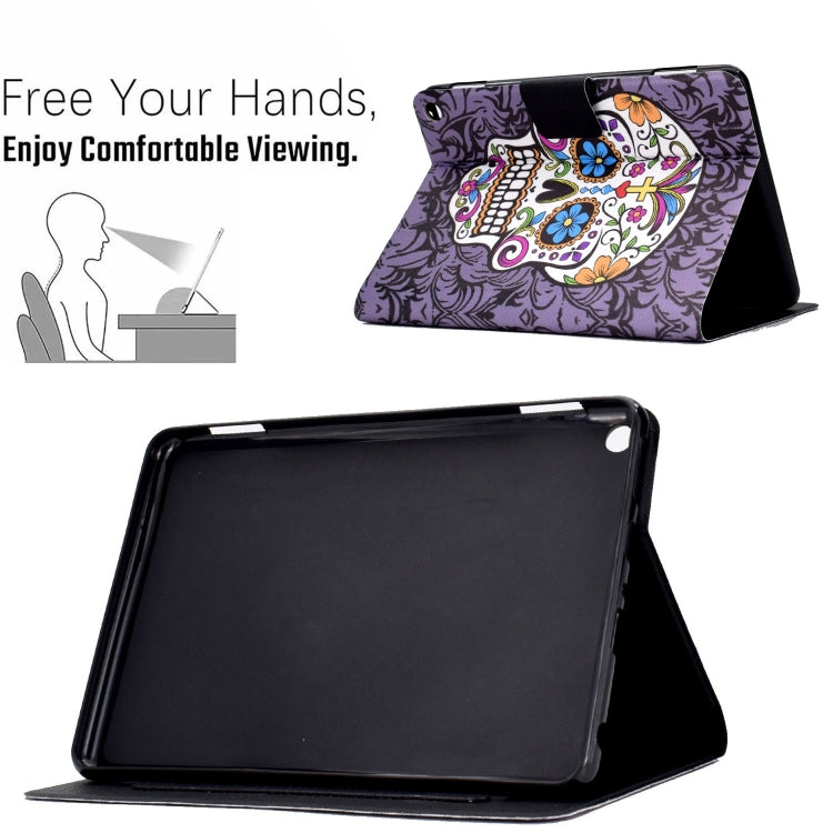 For Amazon Fire Max 11 2023 Colored Drawing Smart Leather Tablet Case(Skull) - free shipping - PMC TechLife - Order now!