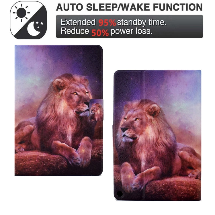 For Amazon Fire Max 11 2023 Colored Drawing Smart Leather Tablet Case(Lion King) - Amazon by PMC TechLife | Online Shopping South Africa | PMC TechLife | Buy Now Pay Later Mobicred