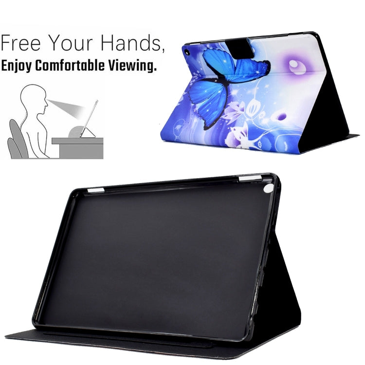 For Amazon Fire Max 11 2023 Colored Drawing Smart Leather Tablet Case(Blue Butterfly) - Amazon by PMC TechLife | Online Shopping South Africa | PMC TechLife | Buy Now Pay Later Mobicred