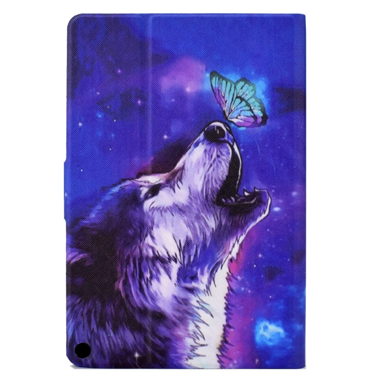 For Amazon Fire Max 11 2023 Colored Drawing Smart Leather Tablet Case(Butterfly Wolf) - Amazon by PMC TechLife | Online Shopping South Africa | PMC TechLife | Buy Now Pay Later Mobicred
