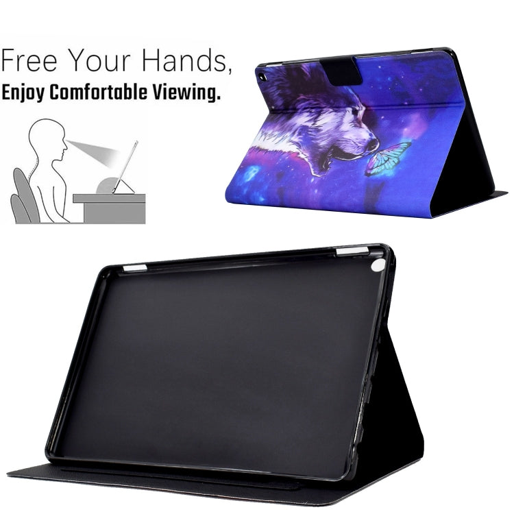 For Amazon Fire Max 11 2023 Colored Drawing Smart Leather Tablet Case(Butterfly Wolf) - Amazon by PMC TechLife | Online Shopping South Africa | PMC TechLife | Buy Now Pay Later Mobicred