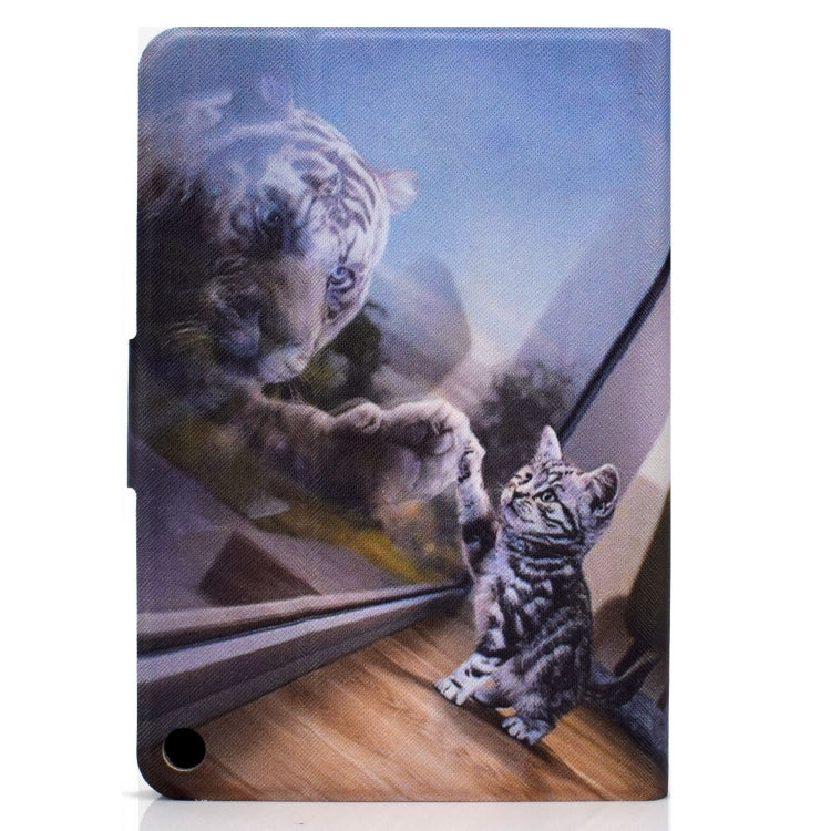 For Amazon Fire Max 11 2023 Colored Drawing Smart Leather Tablet Case(Cat Tiger) - Amazon by PMC TechLife | Online Shopping South Africa | PMC TechLife | Buy Now Pay Later Mobicred