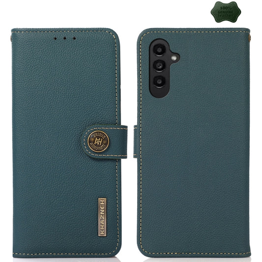 For Samsung Galaxy S24 KHAZNEH Custer Genuine Leather RFID Phone Case(Green) - Galaxy Phone Cases by PMC Jewellery | Online Shopping South Africa | PMC Jewellery | Buy Now Pay Later Mobicred