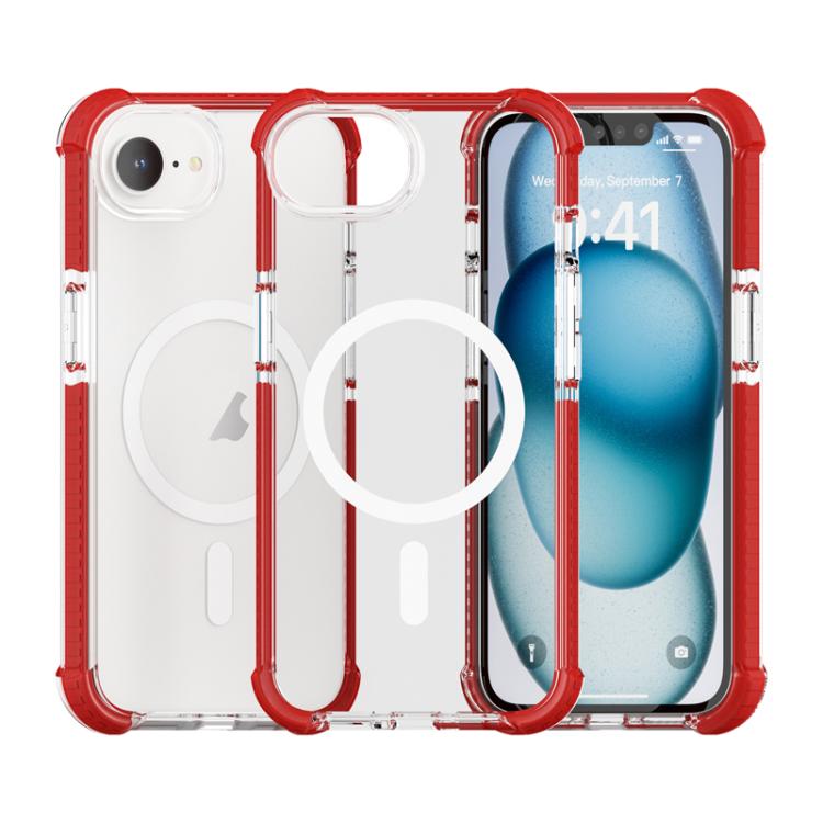 For iPhone 16e Acrylic Magsafe Magnetic Shockproof Phone Case(Red) - iPhone 16e Cases by PMC TechLife | Online Shopping South Africa | PMC TechLife | Buy Now Pay Later Mobicred