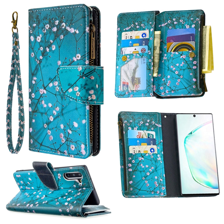 For Samsung Galaxy Note 10 Colored Drawing Pattern Zipper Horizontal Flip Leather Case with Holder & Card Slots & Wallet(Plum Blossom) - Galaxy Phone Cases by PMC Jewellery | Online Shopping South Africa | PMC Jewellery