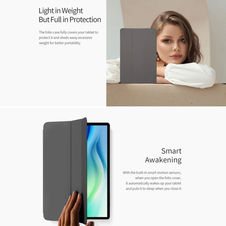 For Teclast P50 3-Fold Holder Folio Leather Tablet Smart Case(Grey) - free shipping - PMC TechLife - Order now!