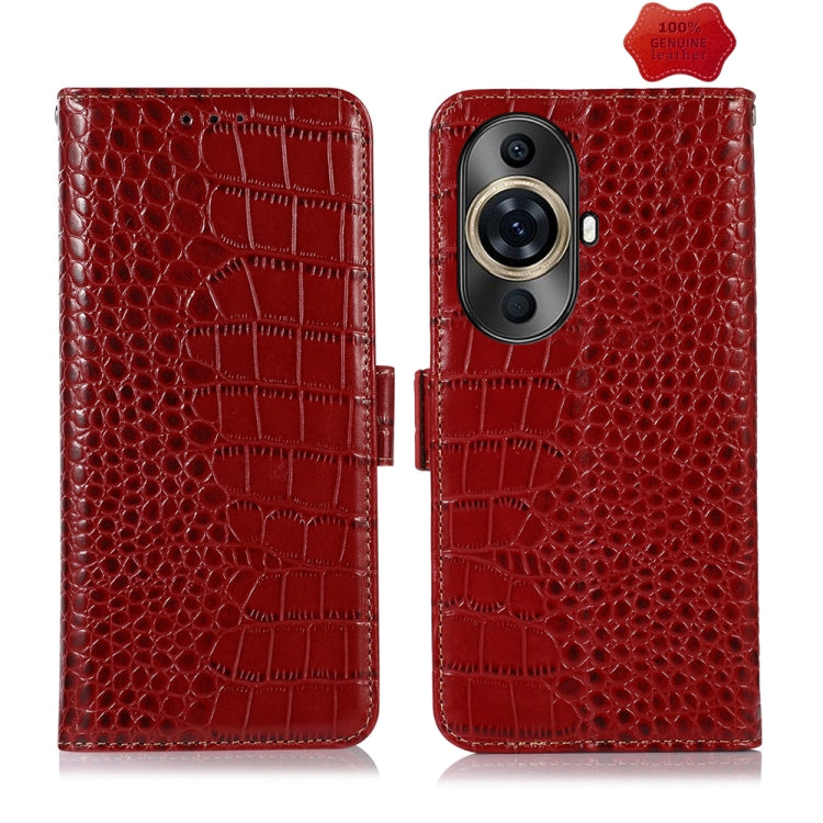 For Huawei Nova 11 Pro / 11 Ultra Crocodile Top Layer Cowhide Leather Phone Case(Red) - Huawei Cases by PMC TechLife | Online Shopping South Africa | PMC TechLife | Buy Now Pay Later Mobicred