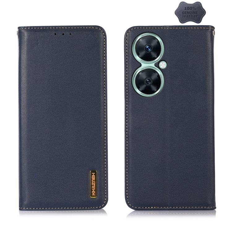 For Huawei Nova 11i / Enjoy 60 Pro KHAZNEH Nappa Top Layer Cowhide Leather Phone Case(Blue) - Huawei Cases by PMC TechLife | Online Shopping South Africa | PMC TechLife | Buy Now Pay Later Mobicred