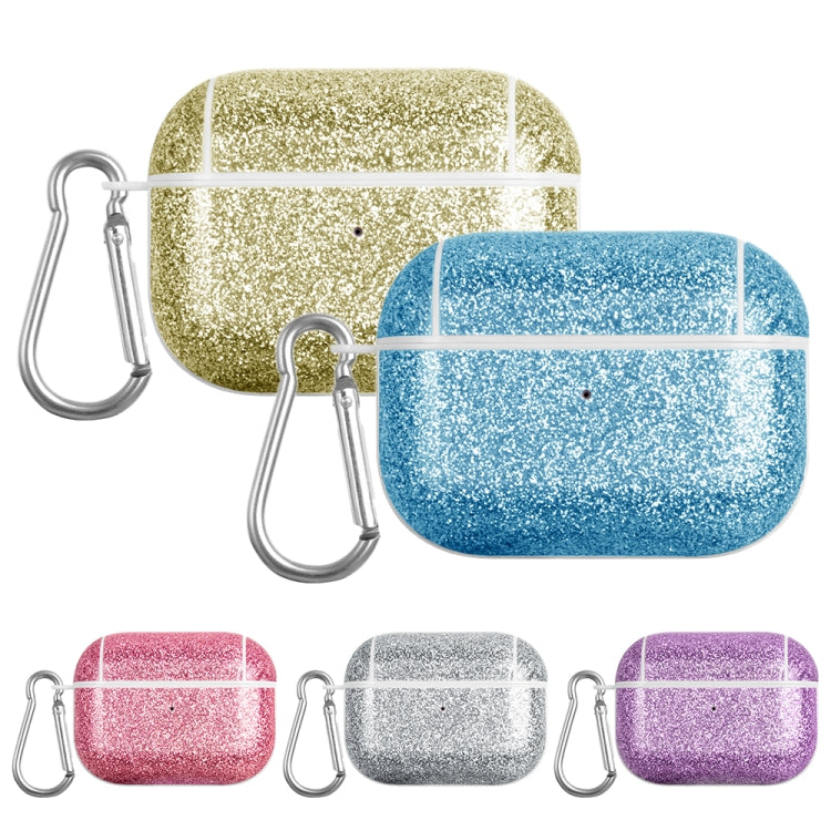 For AirPods 1 / 2 Glitter Powder Skin Texture PC TWS Earphone Case(Gold) - For AirPods 1/2 by PMC Jewellery | Online Shopping South Africa | PMC Jewellery | Buy Now Pay Later Mobicred