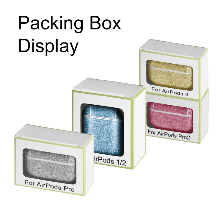 For AirPods Pro Glitter Powder Skin Texture PC TWS Earphone Case(Rose Red) - For AirPods Pro by PMC Jewellery | Online Shopping South Africa | PMC Jewellery | Buy Now Pay Later Mobicred