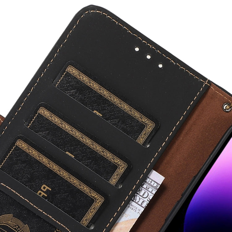 For Honor 90 5G Genuine Leather Magnetic RFID Leather Phone Case(Black) - Honor Cases by PMC TechLife | Online Shopping South Africa | PMC TechLife | Buy Now Pay Later Mobicred