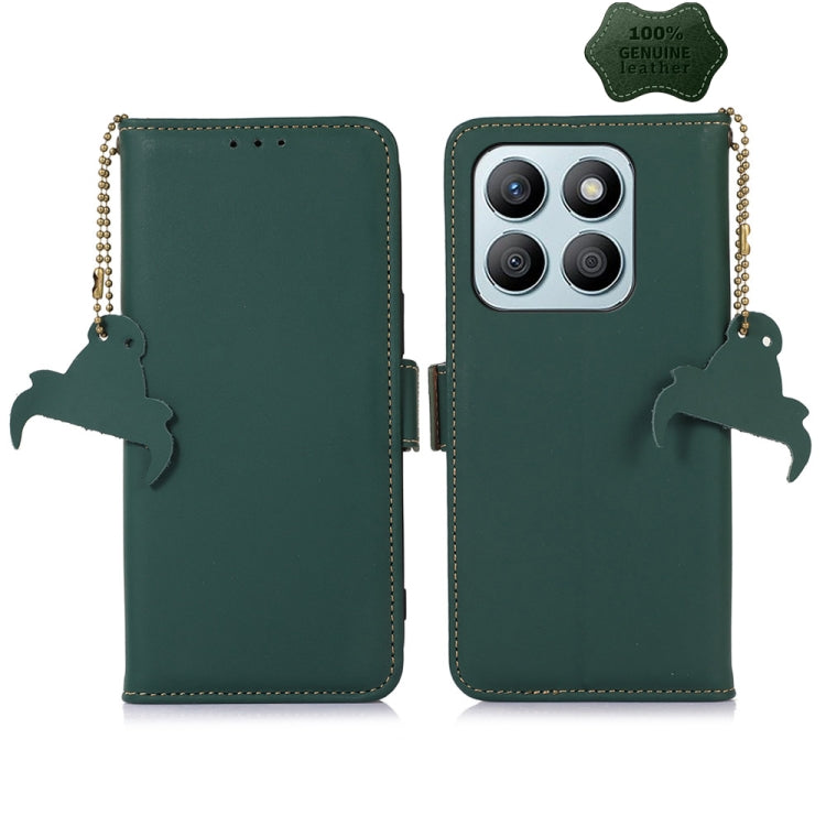 For Honor X8b Genuine Leather Magnetic RFID Leather Phone Case(Green) - free shipping - PMC TechLife - Order now!