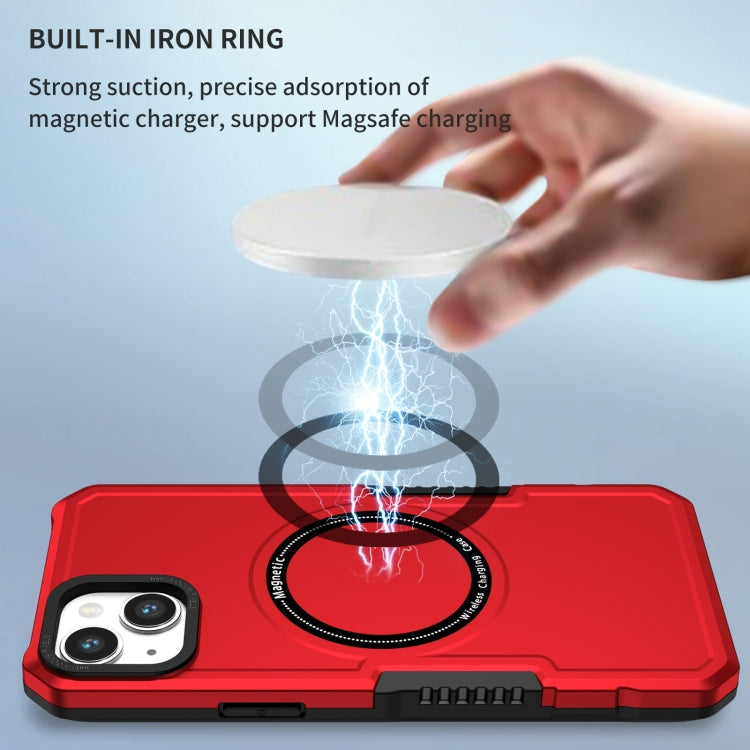 For iPhone 15 Plus MagSafe Shockproof Armor Phone Case(Red) - iPhone 15 Plus Cases by PMC TechLife | Online Shopping South Africa | PMC TechLife