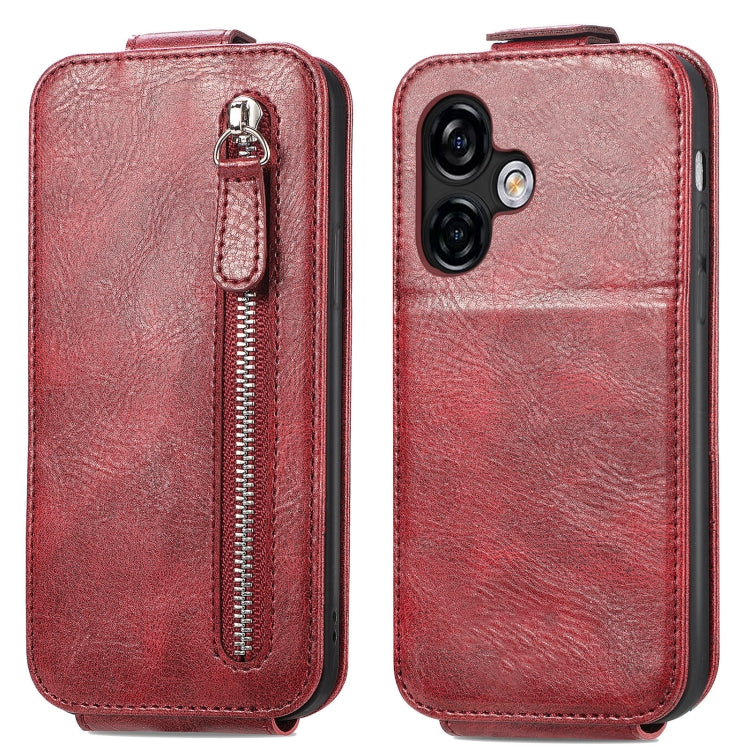 For Ulefone Note 16 Pro Zipper Wallet Vertical Flip Leather Phone Case(Red) - Ulefone Cases by PMC Jewellery | Online Shopping South Africa | PMC Jewellery | Buy Now Pay Later Mobicred