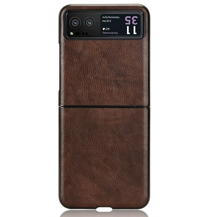 For Motorola Moto Razr 40 Litchi Texture Back Cover Phone Case(Brown) - Motorola Cases by PMC TechLife | Online Shopping South Africa | PMC TechLife