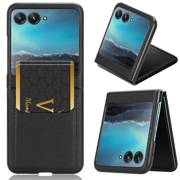 For Motorola Moto Razr 40 Ultra Litchi Texture Card Slot Phone Case(Black) - Motorola Cases by PMC Jewellery | Online Shopping South Africa | PMC Jewellery | Buy Now Pay Later Mobicred