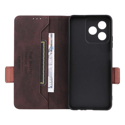 For Realme C53 4G / Narzo N53 4G Magnetic Clasp Leather Phone Case(Brown) - Realme Cases by PMC Jewellery | Online Shopping South Africa | PMC Jewellery | Buy Now Pay Later Mobicred