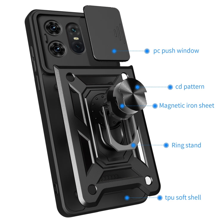For Motorola Edge 50 Pro Global Sliding Camera Cover Design TPU Hybrid PC Phone Case(Red) - Motorola Cases by PMC TechLife | Online Shopping South Africa | PMC TechLife | Buy Now Pay Later Mobicred