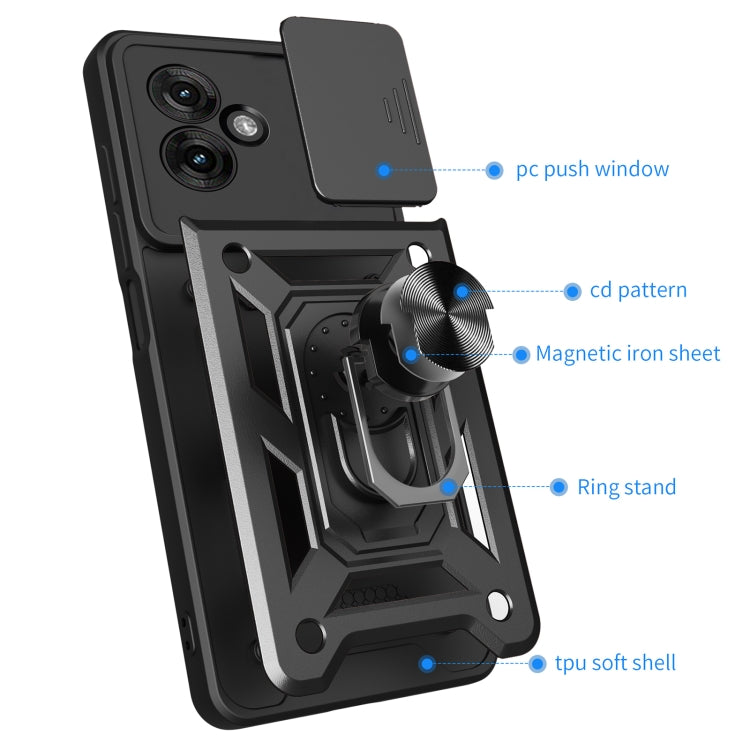 For Motorola Moto G55 Sliding Camera Cover Design TPU+PC Phone Case(Black) - free shipping - PMC TechLife - Order now!