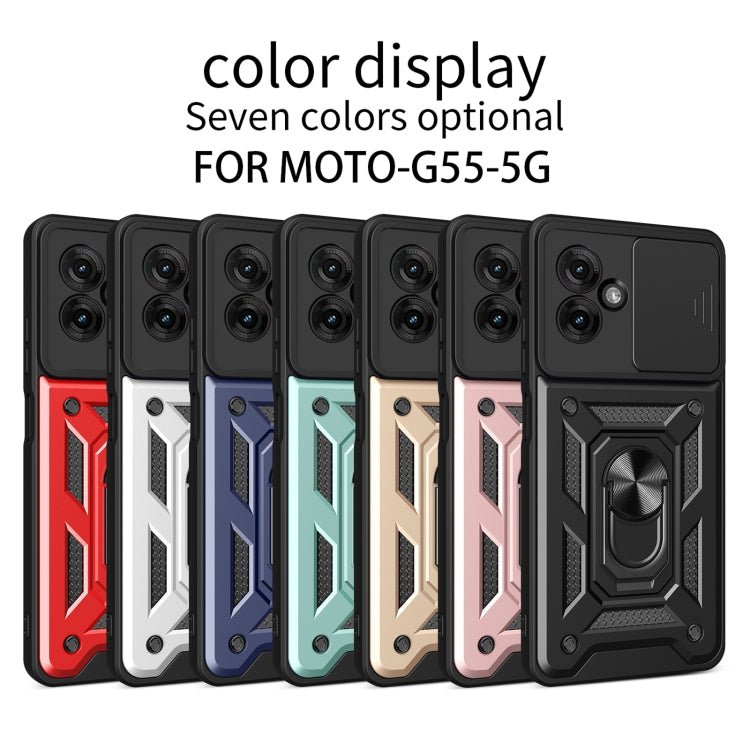 For Motorola Moto G55 Sliding Camera Cover Design TPU+PC Phone Case(Silver) - free shipping - PMC TechLife - Order now!