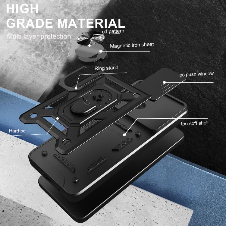 For Motorola Moto G15 Sliding Camera Cover Design TPU+PC Phone Case(Blue) - free shipping - PMC TechLife - Order now!