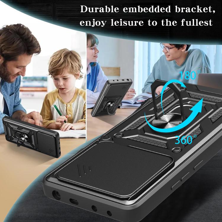 For Motorola Edge 60 Fusion Sliding Camera Cover Design TPU+PC Phone Case(Black) - free shipping - PMC TechLife - Order now!