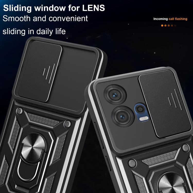 For Motorola Edge 30 Fusion Sliding Camera Cover Design TPU+PC Phone Case(Black) - free shipping - PMC TechLife - Order now!