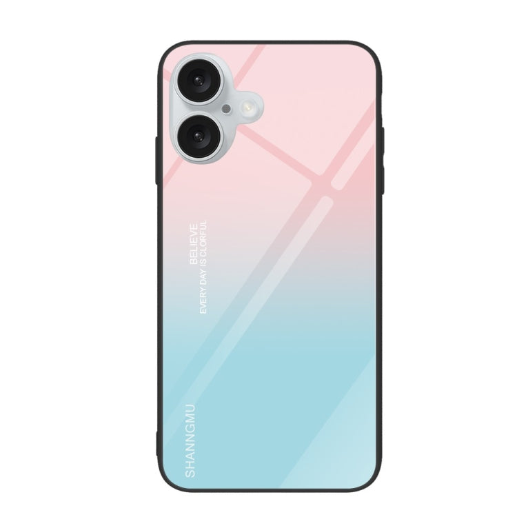 For iPhone 16 Colorful Painted Glass Phone Case(Blue Sky) - iPhone 16 Cases by PMC TechLife | Online Shopping South Africa | PMC TechLife | Buy Now Pay Later Mobicred