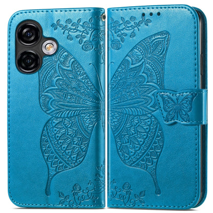 For Ulefone Note 16 Pro Butterfly Love Flower Embossed Leather Phone Case(Blue) - Ulefone Cases by PMC Jewellery | Online Shopping South Africa | PMC Jewellery | Buy Now Pay Later Mobicred