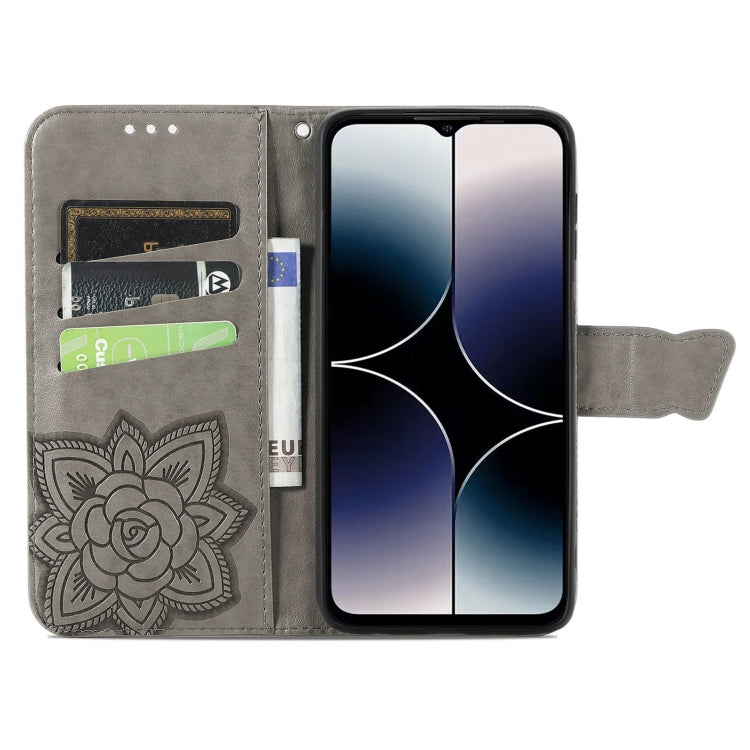 For Ulefone Note 16 Pro Butterfly Love Flower Embossed Leather Phone Case(Grey) - Ulefone Cases by PMC Jewellery | Online Shopping South Africa | PMC Jewellery | Buy Now Pay Later Mobicred